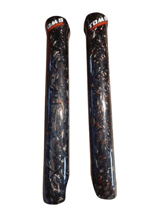 Protection de fourche carbone forgé et paillette rouge - Tom's carbone